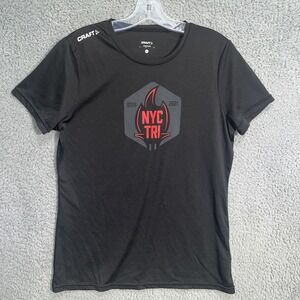 Craft‎ NYC Triathlon T Shirt Women's Size L Black Run Walk Verizon TRI 2021 Tee
